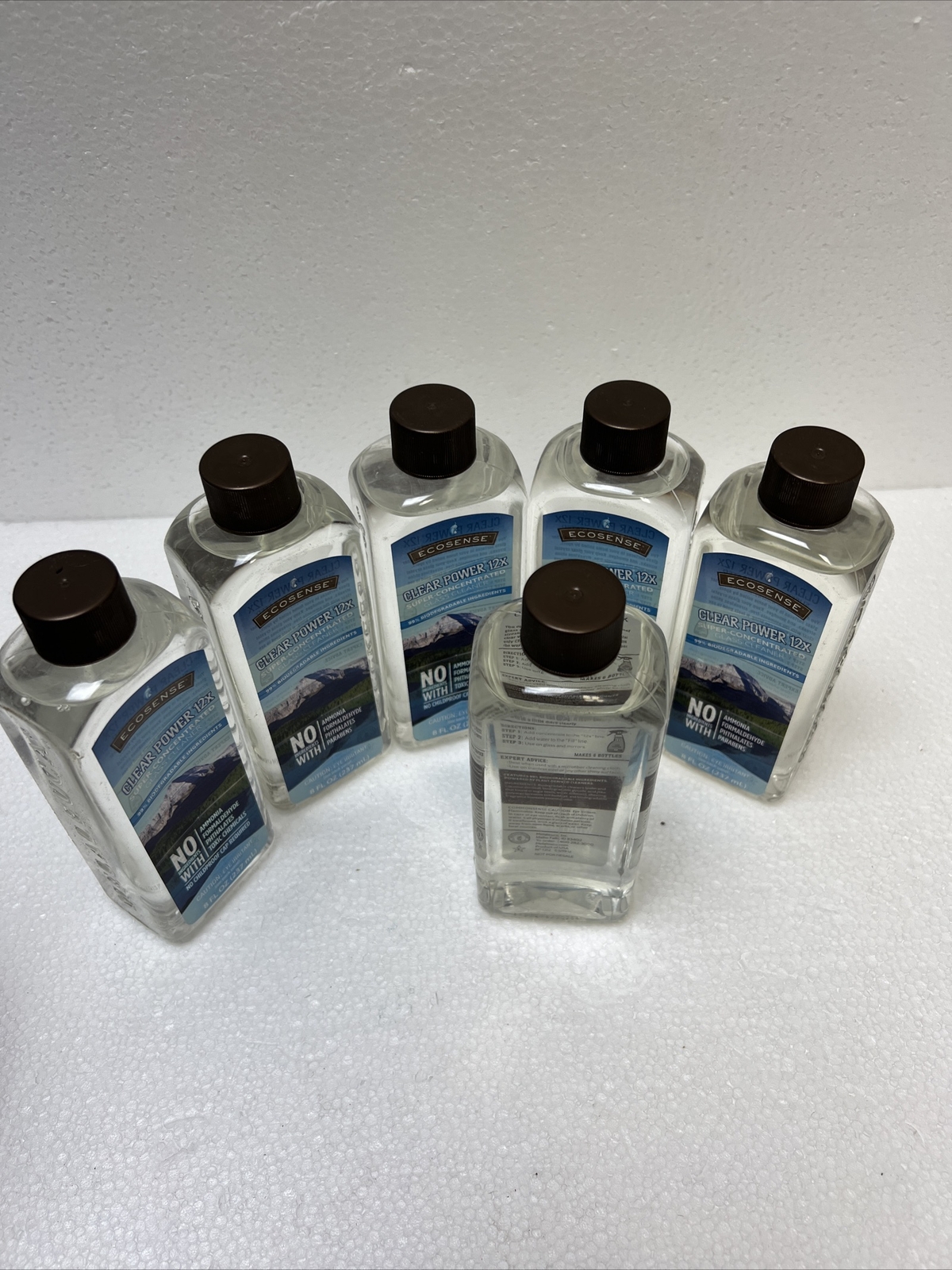 6 count lot bottles Melaleuca EcoSense Clear Power 12x Glass Cleaner – 8 oz New