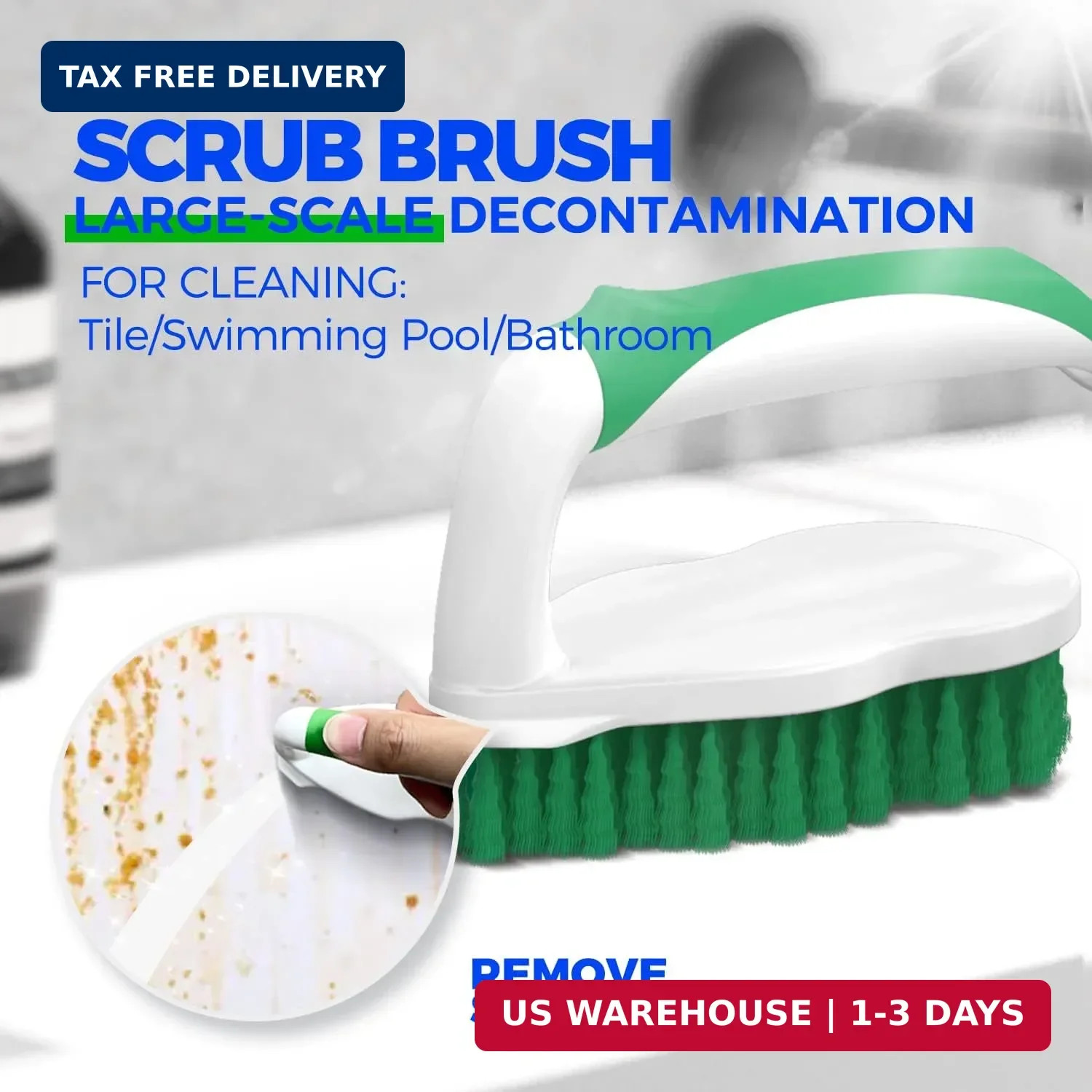 Holikme 7 Pack Deep Cleaning Brush Set, Scrub Pads with Scraper Tip for Pool Wal