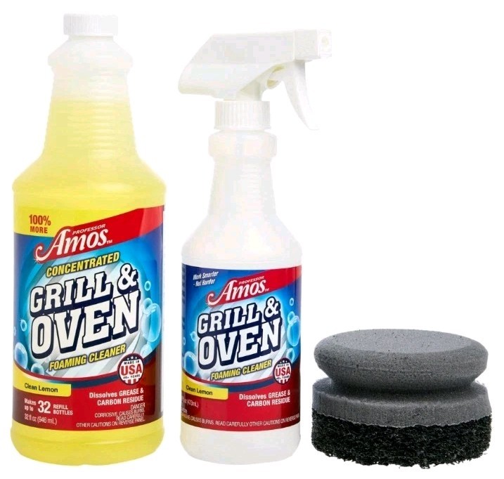 Professor Amos Concentrated Grill & Oven Foaming Cleaner kit-32 oz-Clean Lemon