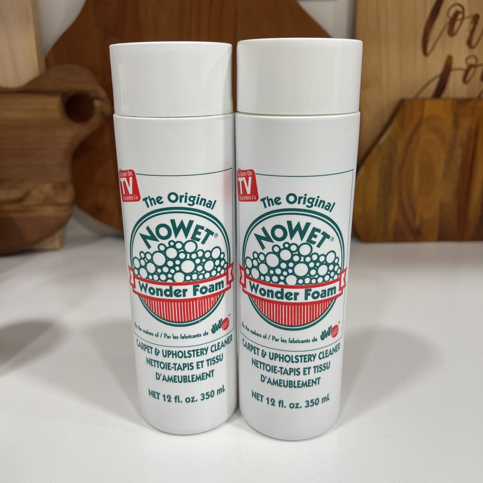 Vintage 1994 Original NoWet Wonder Foam Carpet Upholstery Cleaner 12oz-2 bottles