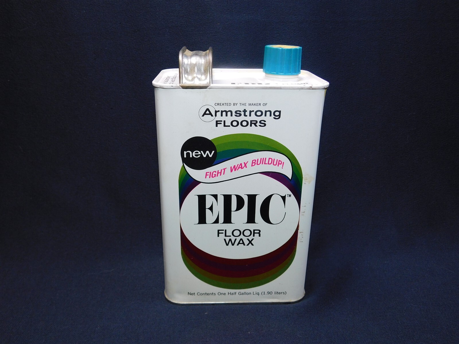 Vintage EPIC By Armstrong Self Polishing Floor Wax One Half Gallon Can Full Prop
