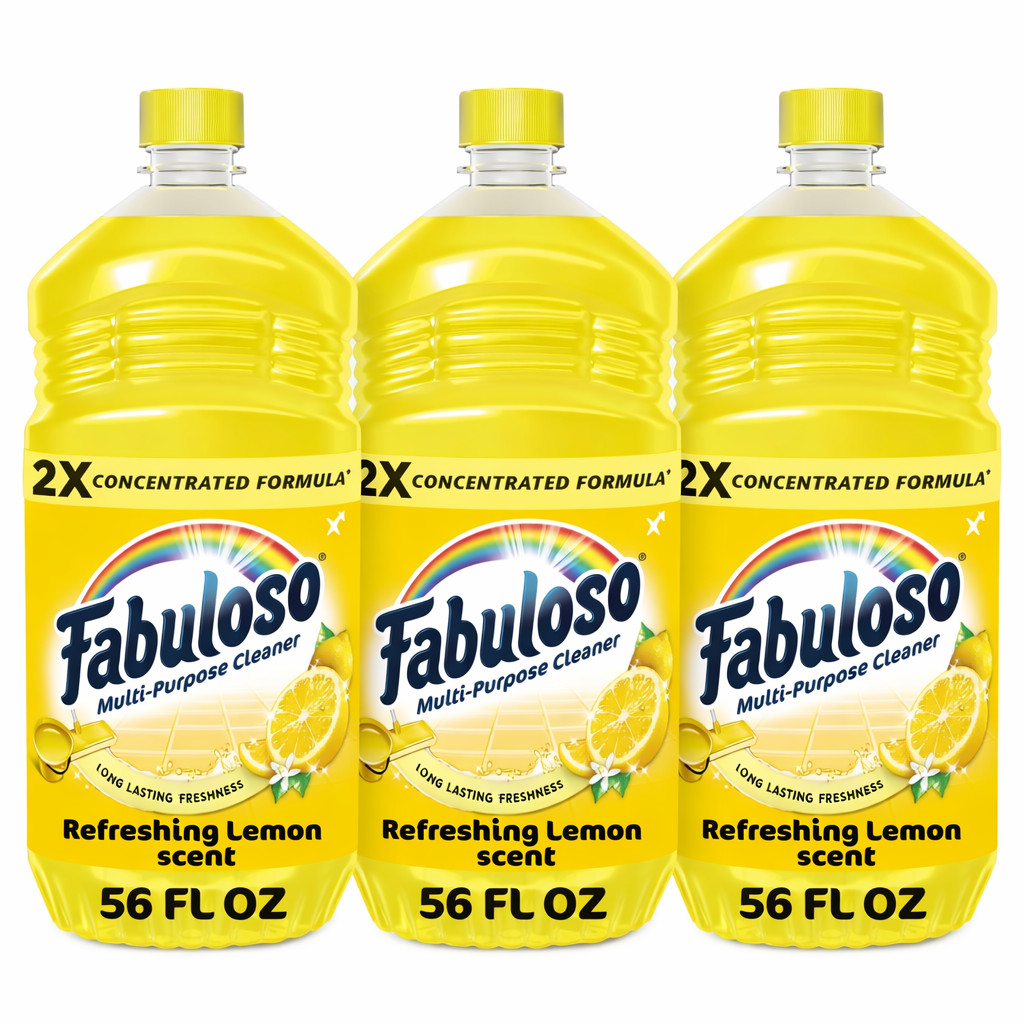 Fabuloso 2X Multi-Purpose Cleaner 56oz Refreshing Lemon Scent Pack of 3 Bulk