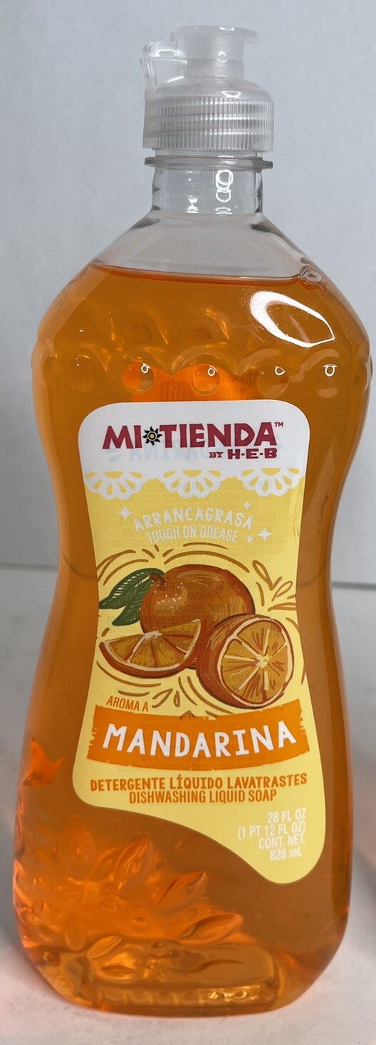H-E-B Mi Tienda Mandarina Orange Dishwashing Liquid Soap 28 FL Oz (Lot of 2)