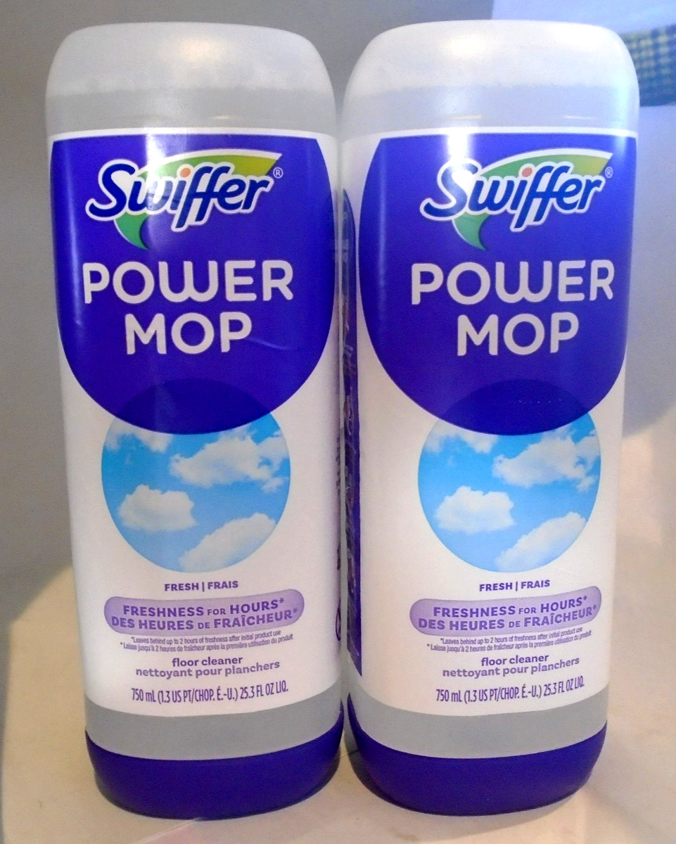 Swiffer Power Mop Floor Cleaning Solution Fresh Scent Floor Cleaner 25.3 oz, 2x.