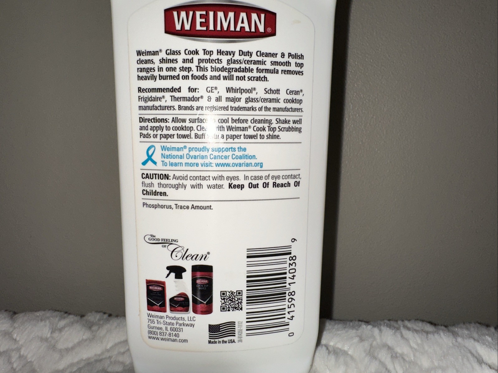 Weiman Ceramic/Glass Cooktop Cleaner & Polish Heavy Duty For Stove Top 10 oz