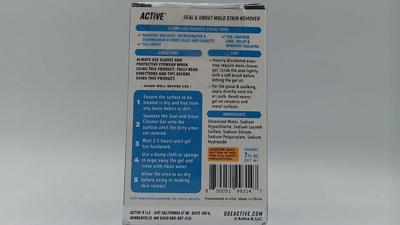 Active Seal & Grout Mold Stain Remover 7oz – Deodorizes