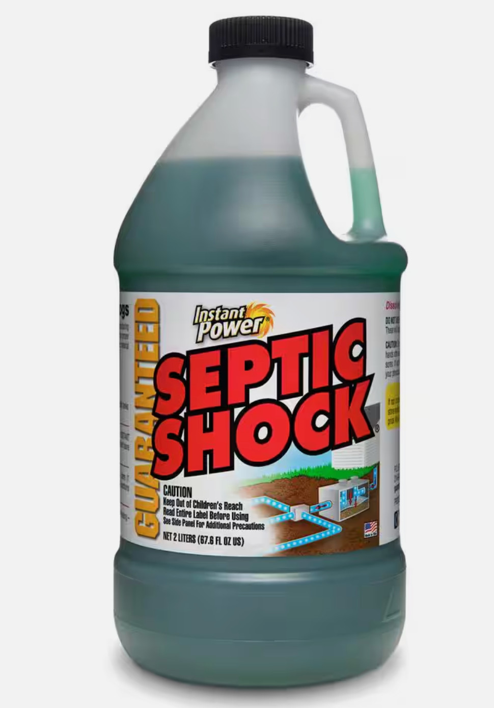 Instant Power Septic Shock, 67.6 fl oz (2 Liter), Super Charged for Clogged Sept