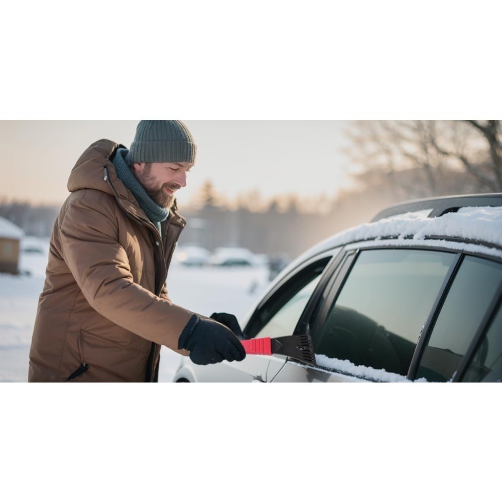 Durable Ice Scraper and Snow Brush with Ergonomic Grip for Car Windshield Frost