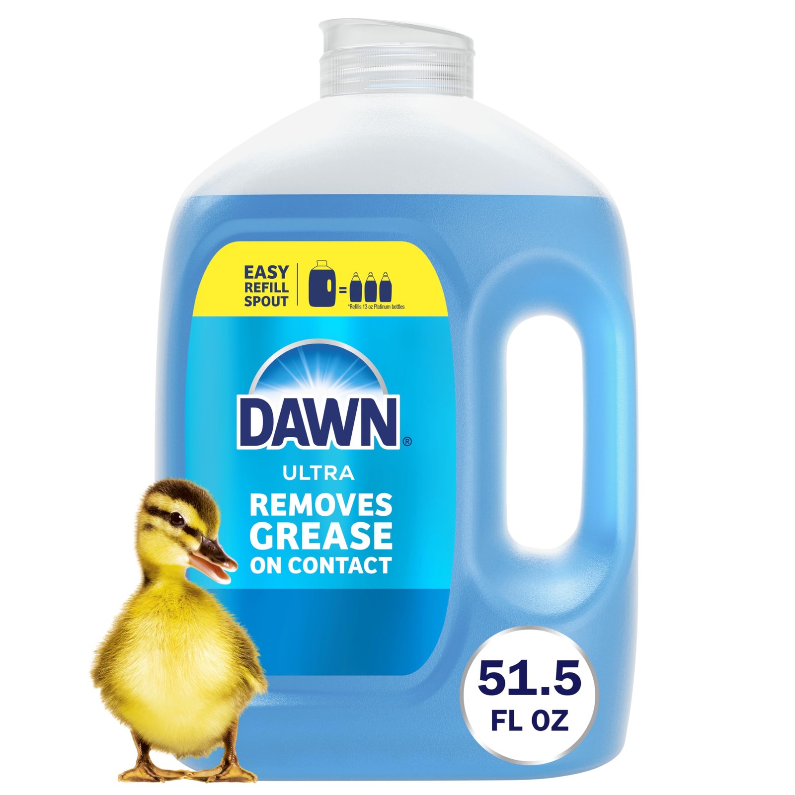 Ultra Original Dish Soap Refill Jug, Large Size Blue Liquid Dishwashing Deter…