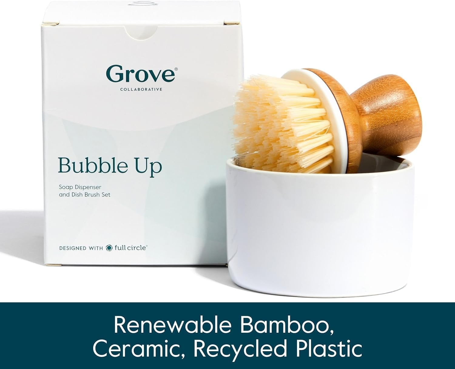 Bubble-Up Dish Brush, 2-Pack, Ergonomically Designed Dish Scrubber, Replacement