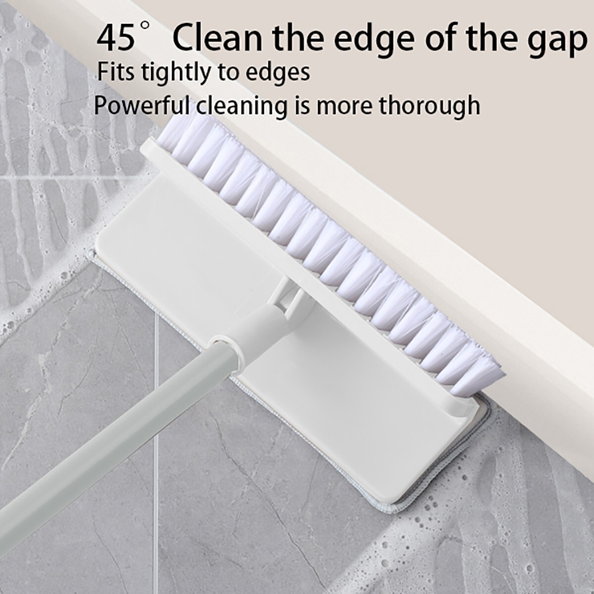Long Handle 2 in 1 Floor Scrub Brush Shower Scrubber Cleaner Stiff Bristle