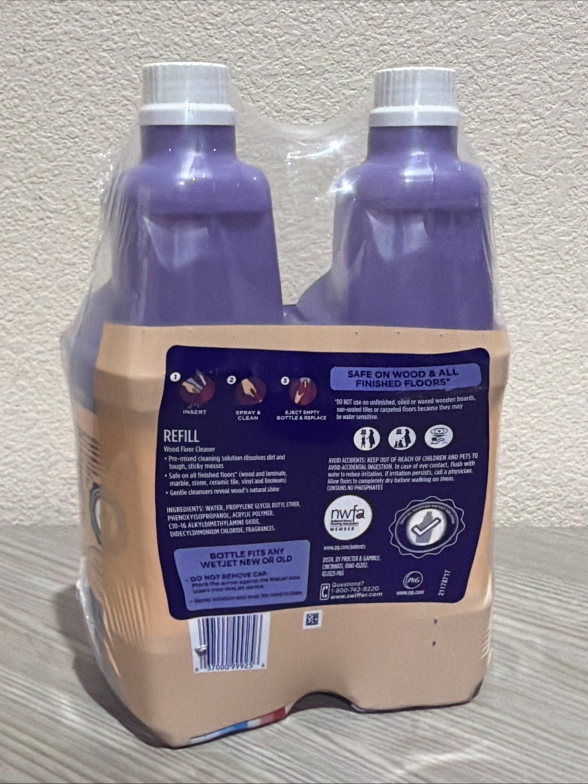 Swiffer Wetjet Wood Floor Cleaner Solution Refill, 42.2 Oz – 2 Pack