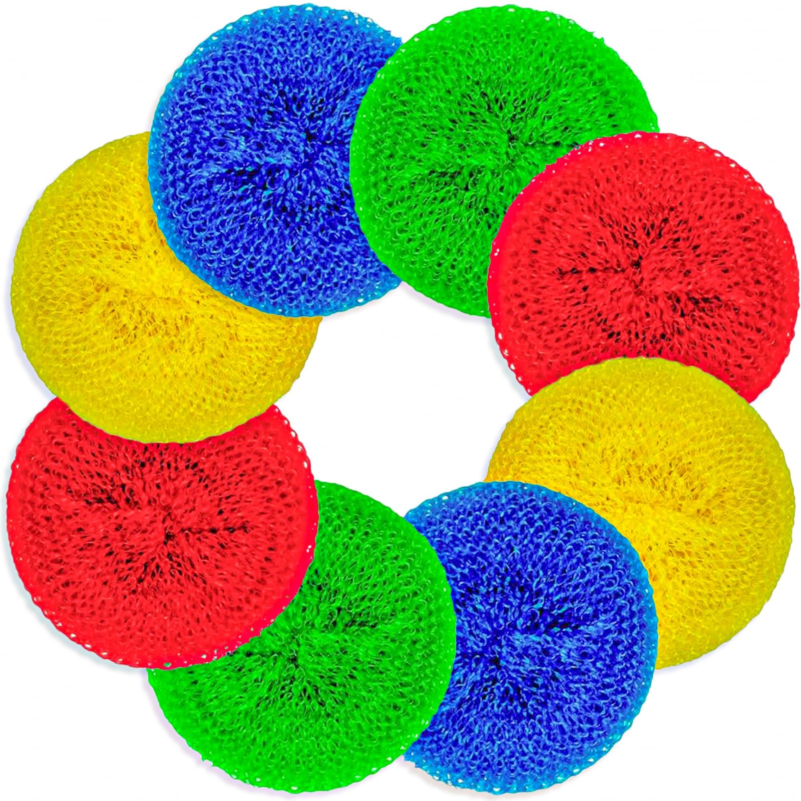 12 Pack Mesh Scourers Non Scratch Plastic Dish Scrubbers for Kitchen Garage