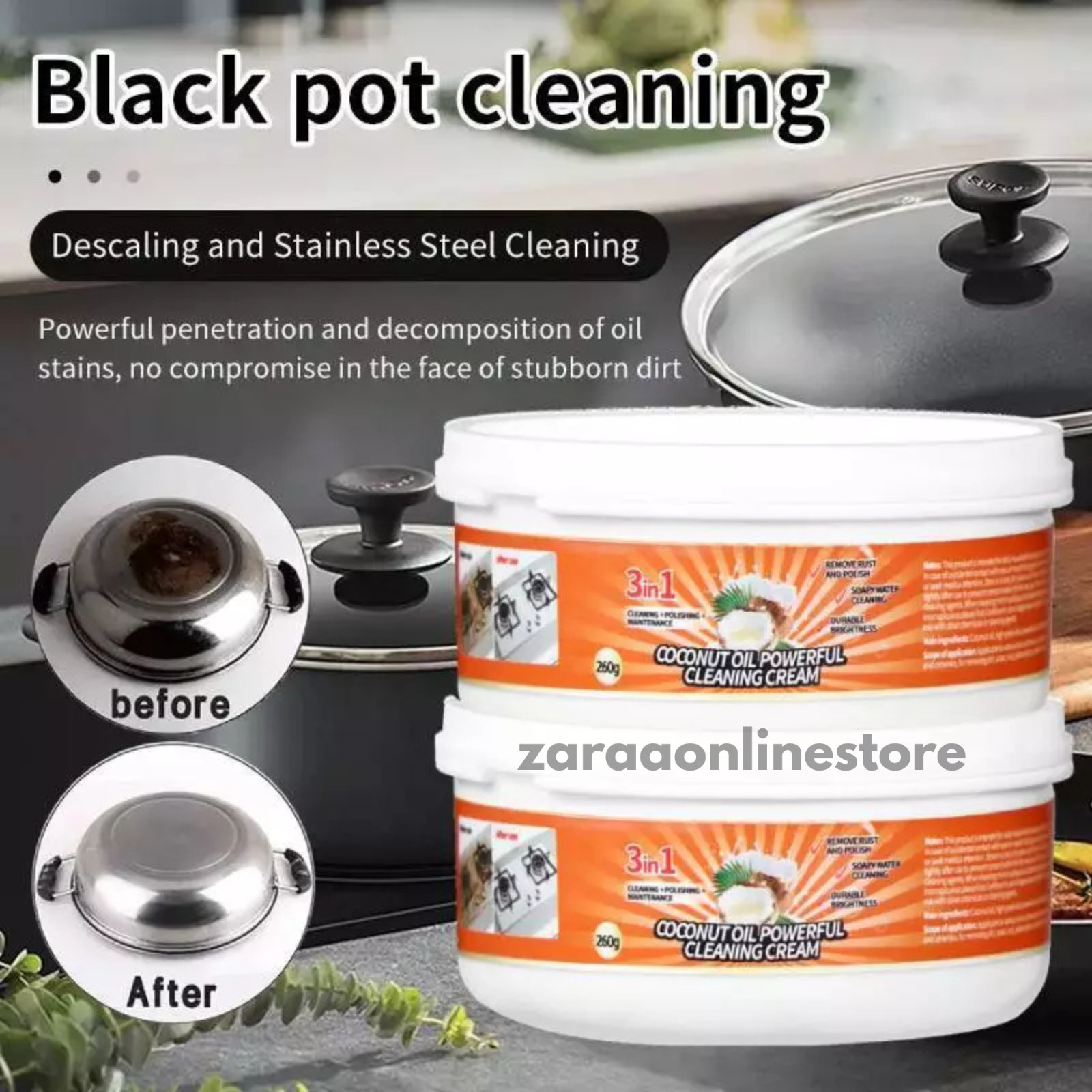 Coconut Oil Cookware Cleaning Paste Kitchen Cleaner Washing Detergent Paste