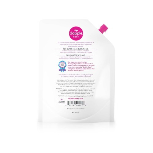 Dapple Bottle & Dish Liquid Soap Refill Lavender 34oz Sulfate Paraben Phthalate