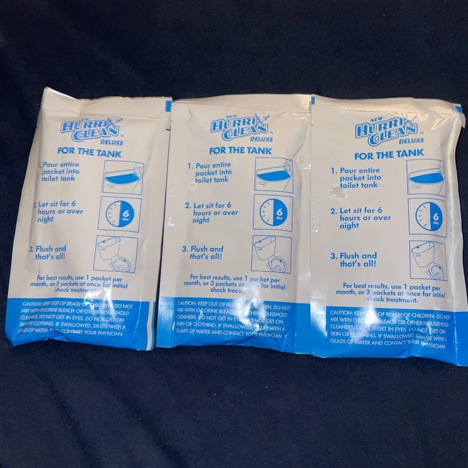HurriClean Deluxe 3-Pack Automatic Toilet Tank Cleaner 3.25 Oz Each