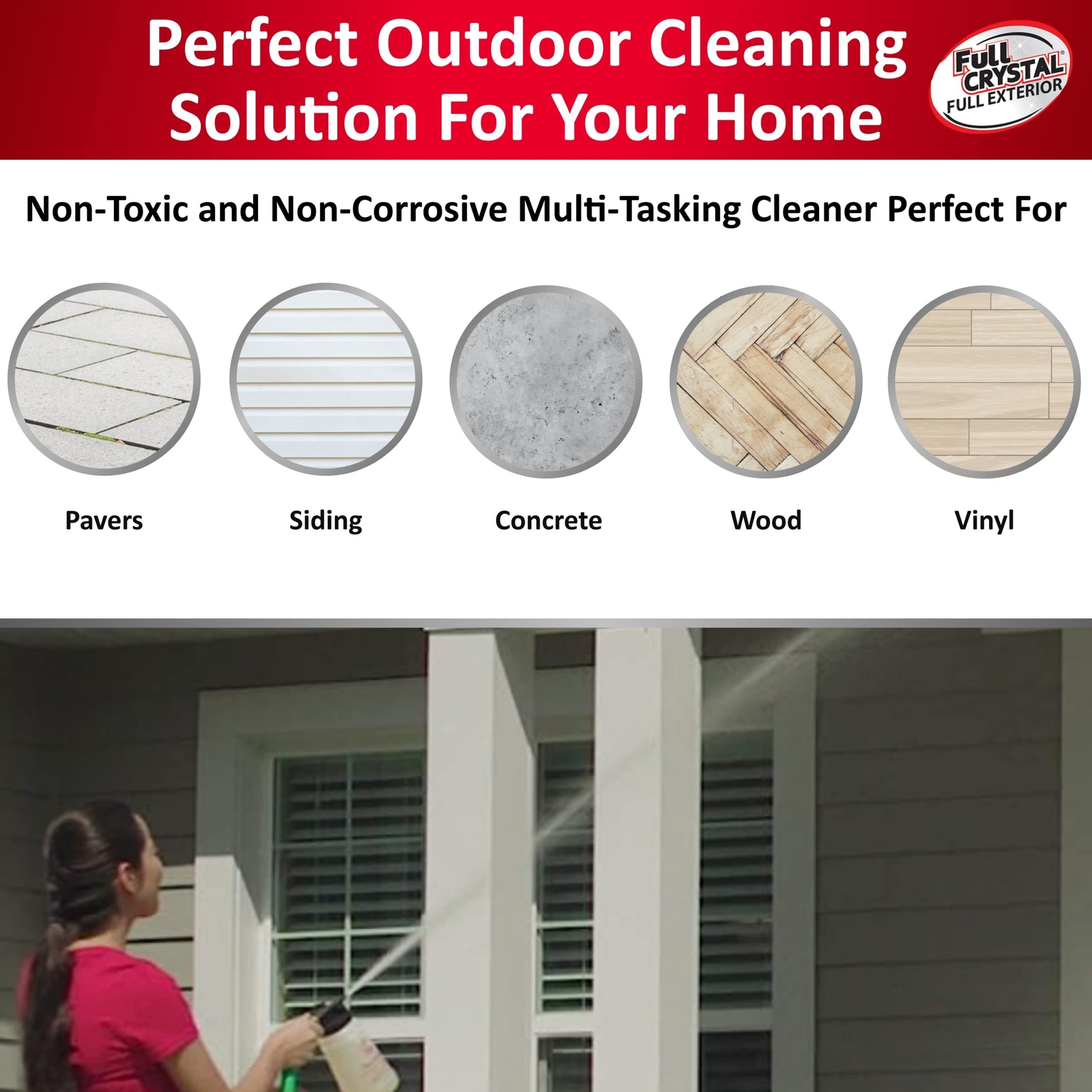 Full Exterior Kit – Bottle, Lid with Hose Attachment and One 4 oz. Crystal Po…