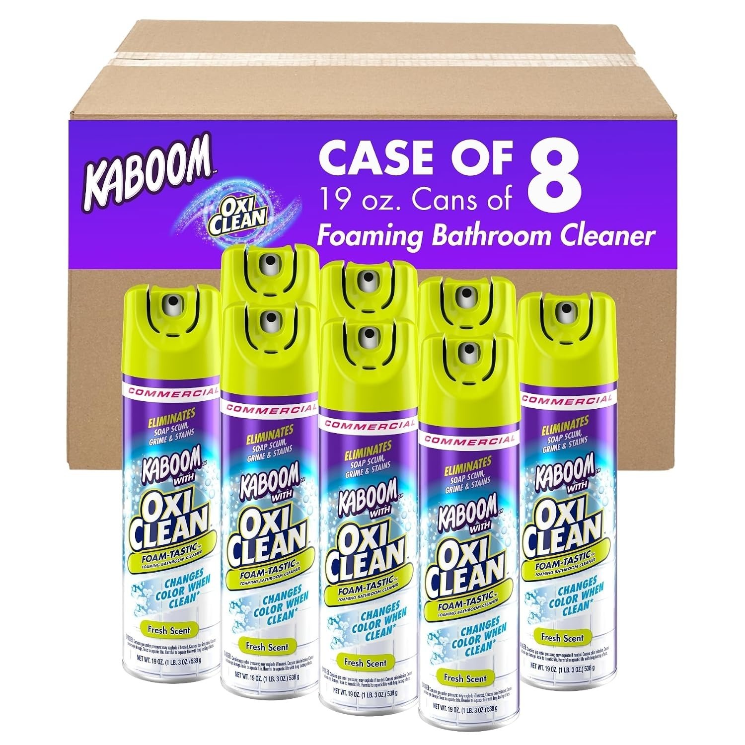 Foamtastic Bathroom Cleaner 19oz Spray Scrub-Free Fresh Scent Blue to White