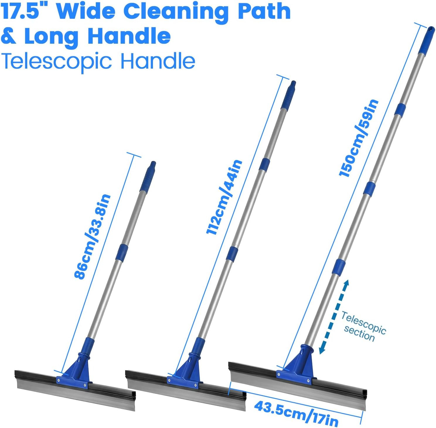 Floor Squeegee for Concrete Floor, 18″ Large Heavy Duty Squeegee for Floor