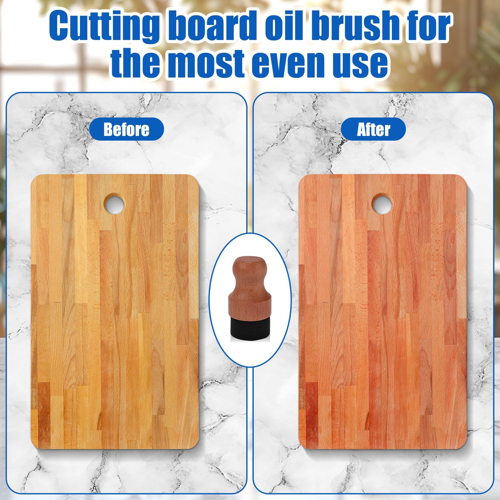 Cutting Board Oil Wax Applicator, Round Wood Mineral Oil Wax Applicator with …