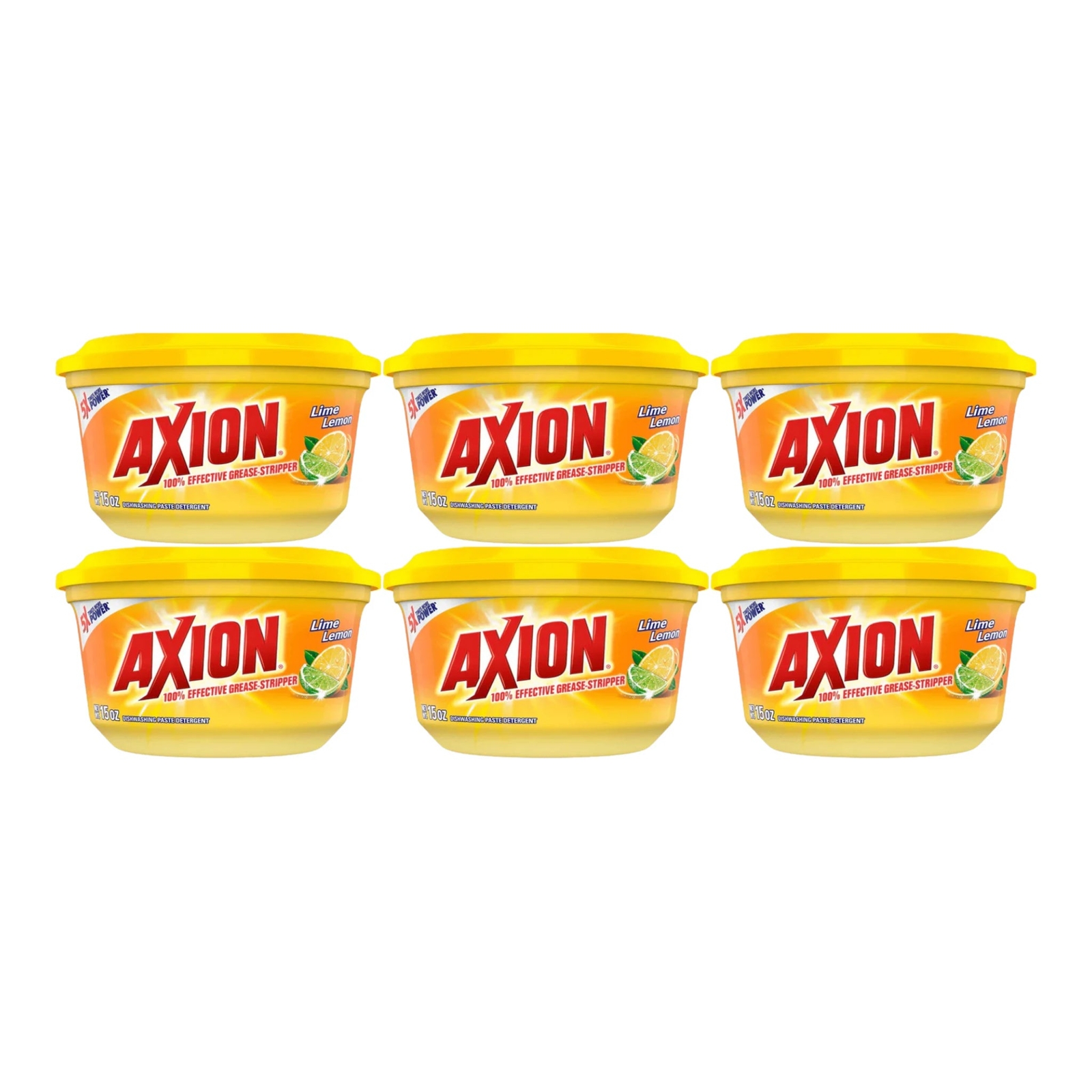 Axion Lime Lemon 100% Grease Stripper – Dishwashing Paste, 15oz. (Pack of 6)