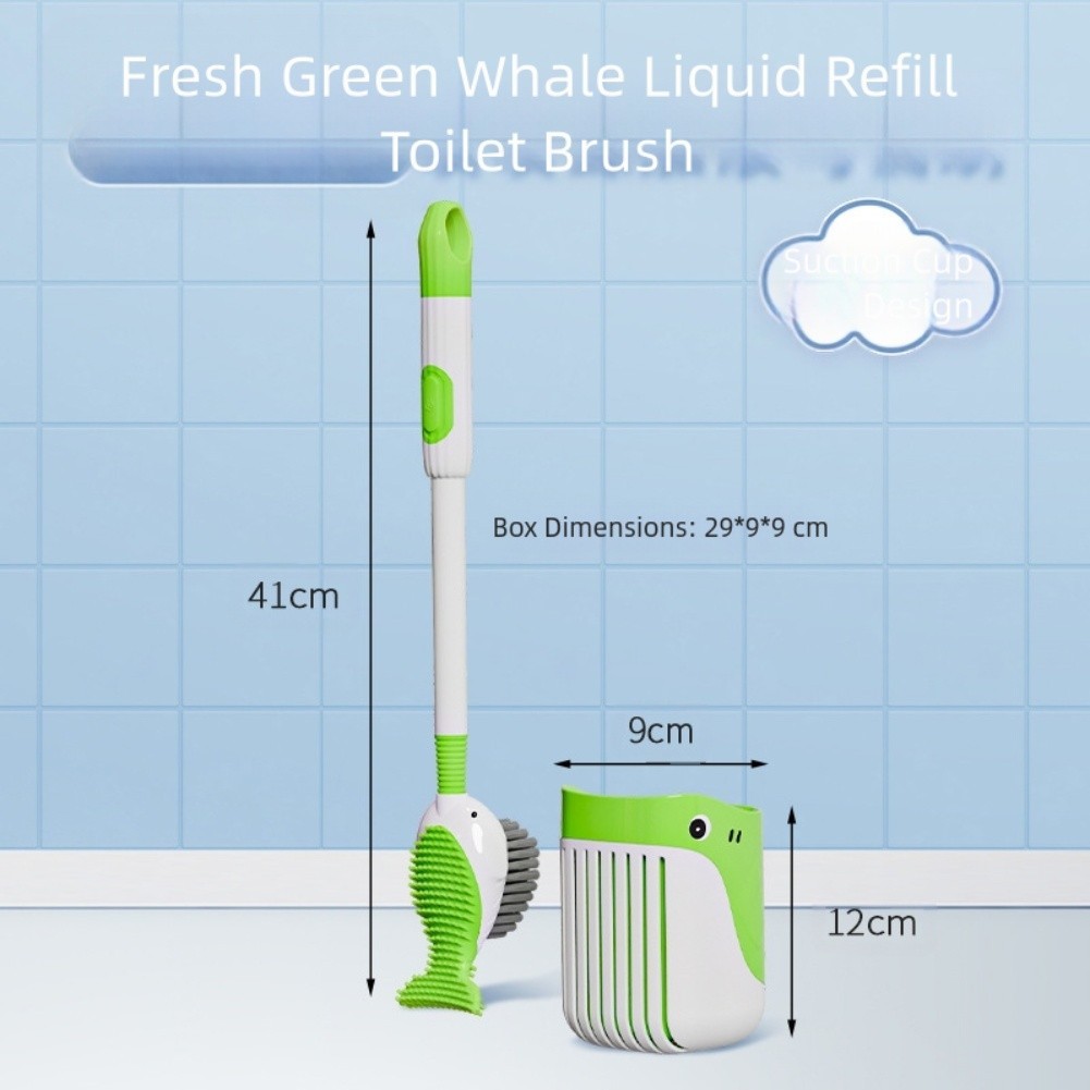 Toilet Brush with No Dead Angle Cleaning Bristles and Reliable Suction Cup Base