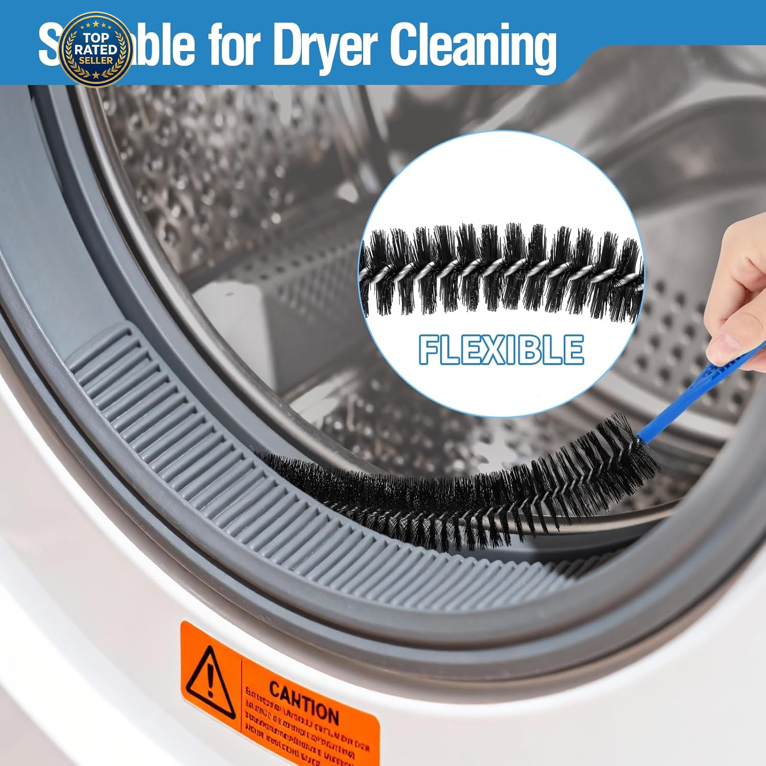 3PCS Drain Brush Set with Refrigerator Coil Cleaning Brush, Multi-Use Drain Clea