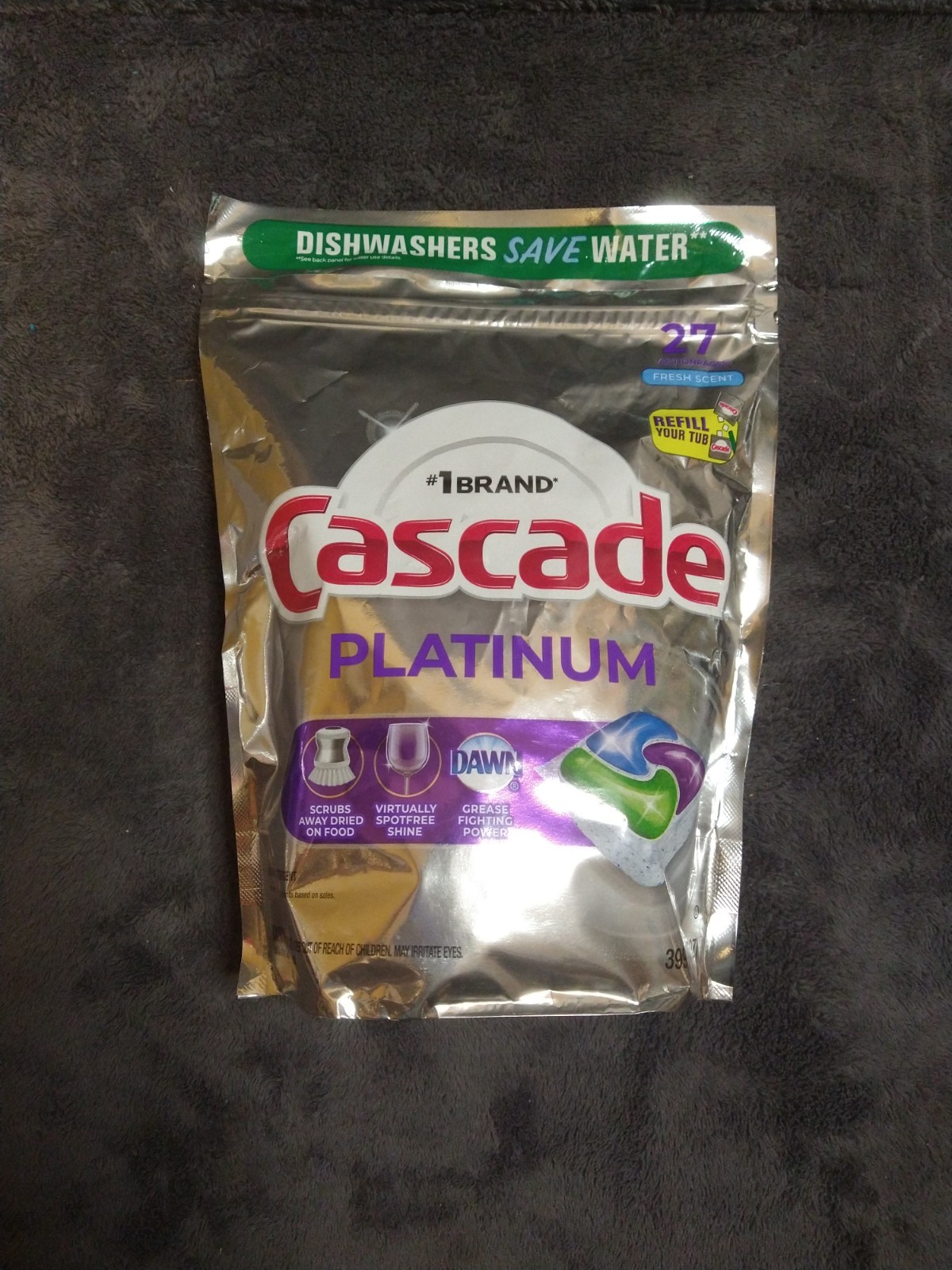 Cascade Platinum 27ct 3pack Dishwasher Detergent Pods, Fresh Scent 81 Count