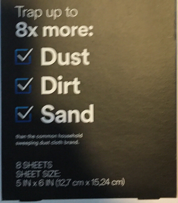 NEW 8 Sheet Pkg – 3M Dry Sweep & Dust Sheets Trap Dust, Dirt & Sand 5 In x 6 In