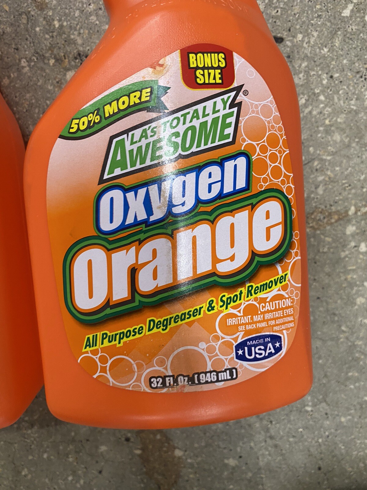 2 Pk LA’s Totally Awesome Oxygen Orange Cleaner 32Oz Degreaser Spot Remover