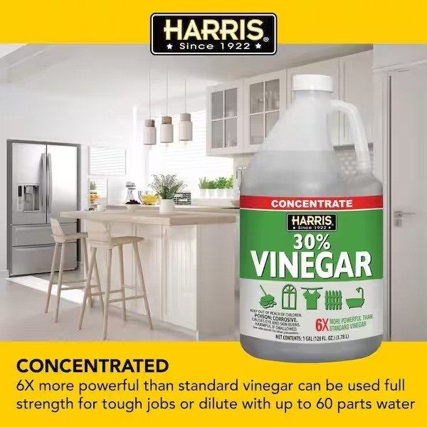 Harris 128 fl. oz. 30% Vinegar All Purpose Cleaner Concentrate, 6x More Powerul