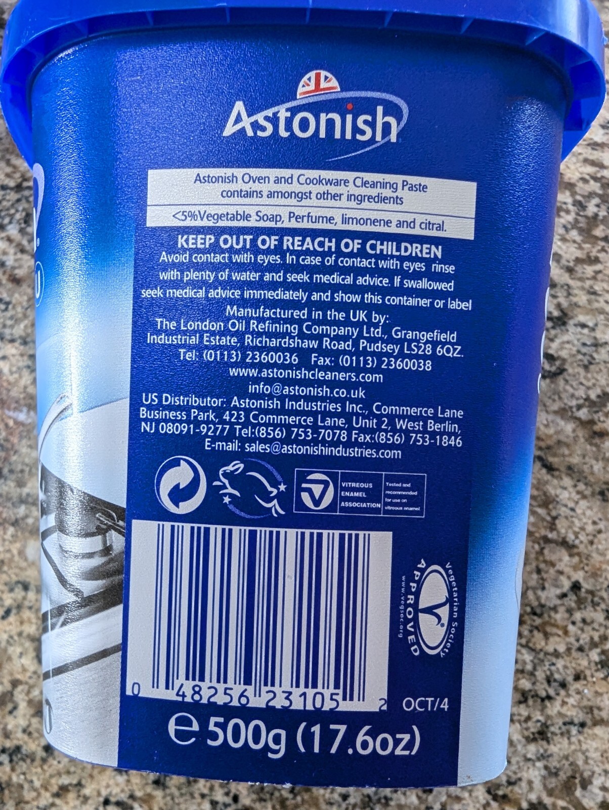 New Astonish Oven & Cookware Cleaner Cleaning Paste 500 g 17.6 Oz