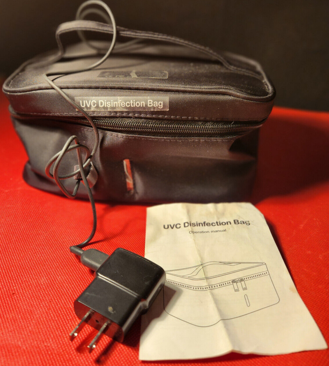 NEW: PORTABLE UVC LED DISINFECTION UV CLEANER BAG GRAY WITH MANUAL – USB POWERED