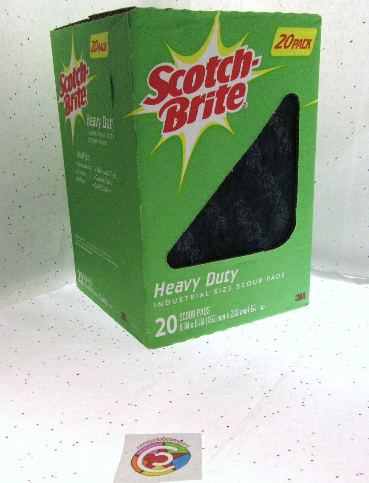 20pc Scotch Brite Heavy Duty Industrial Size Scour Pads 6″x9″ 3M