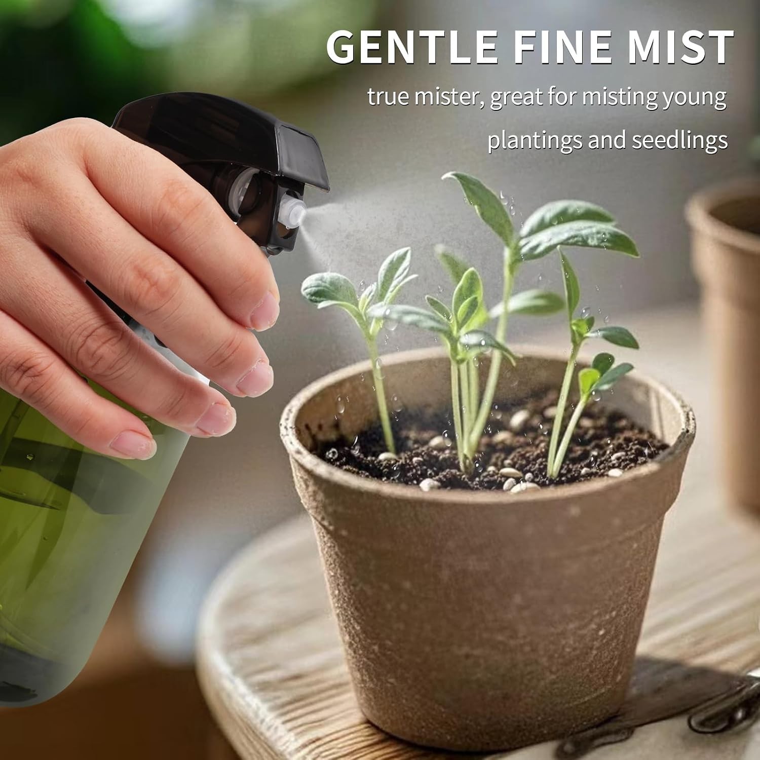 Compact Green Spray Bottle Set – 2 Adjustable 16.9 oz Bottles for All Your Needs