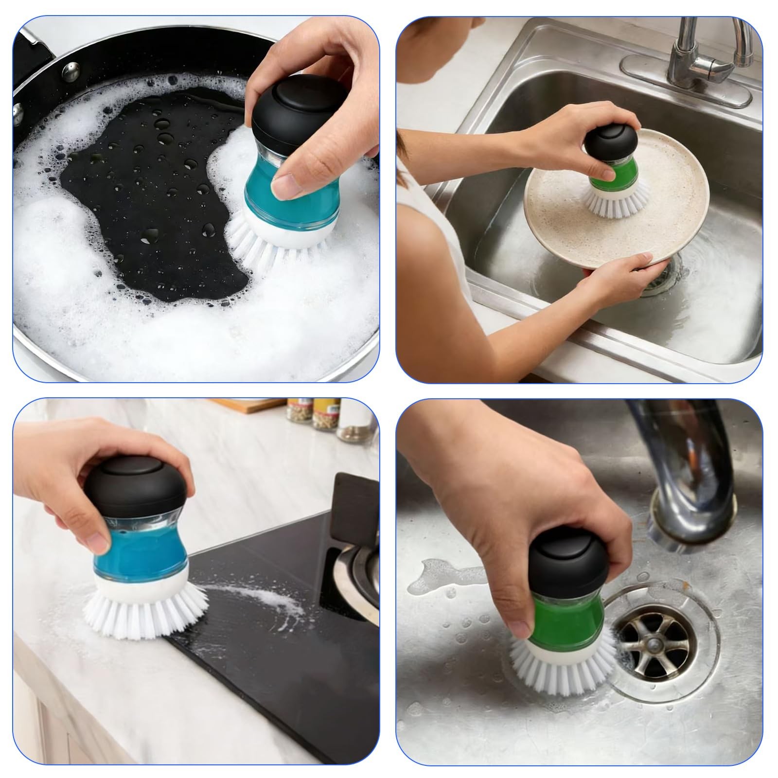 4 Pack Brush Refills for OXO Dish Brush Refill B, Brush Head OXO Dish Brush H…