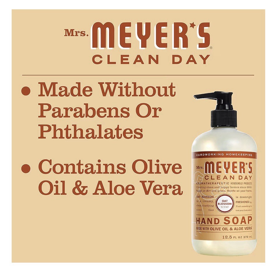Mrs. Meyer’s Clean Day Liquid Hand Soap, Oat Blossom Scent, 12.5 Ounce Bottle