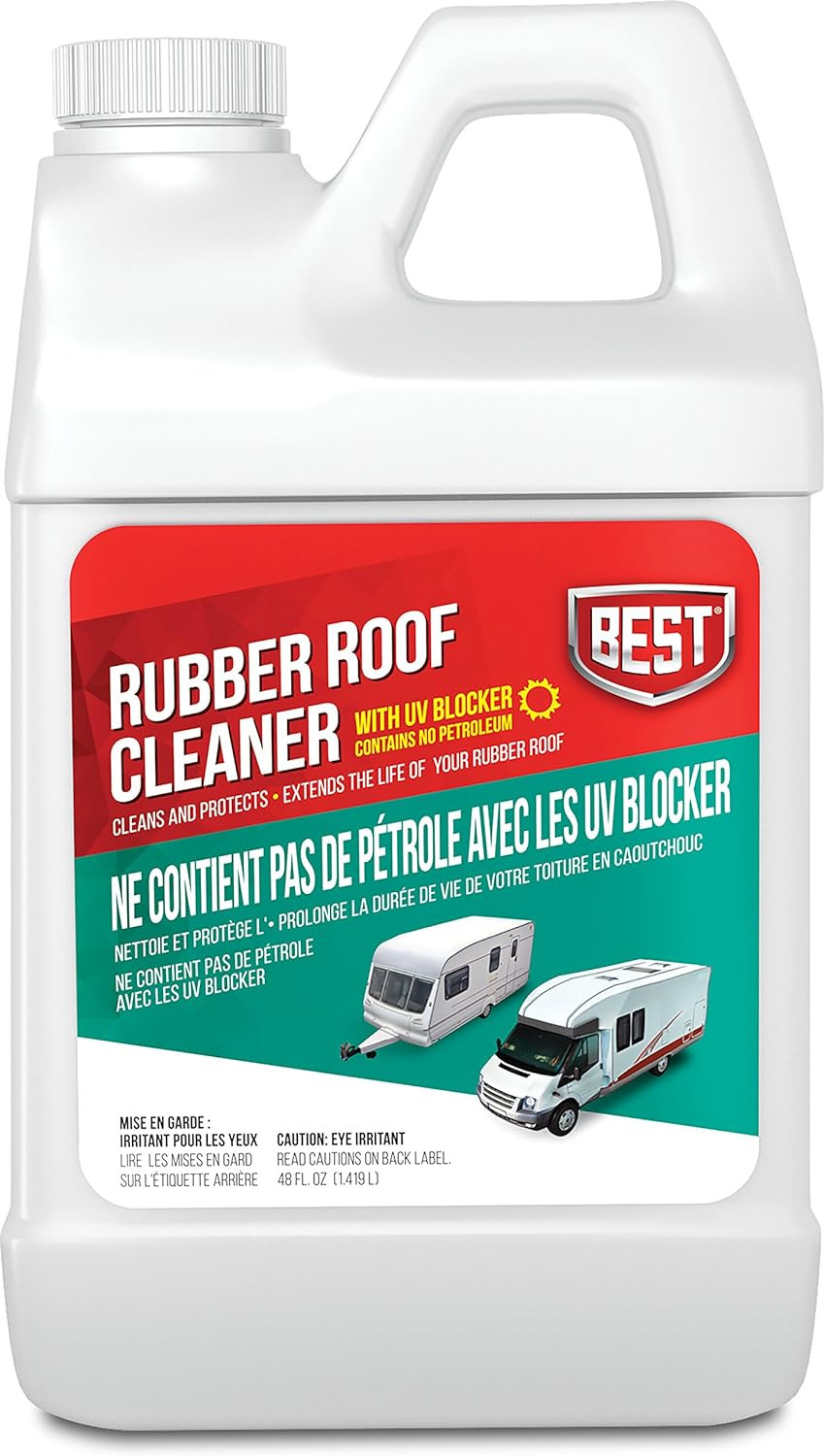 Rubber Roof Cleaner Sealer Protectant UV Camper RV Travel Trailer Cleaning Clean