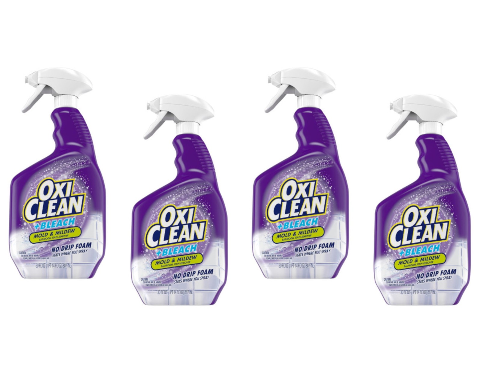 OxiClean Plus Bleach Mold and Mildew Bathroom Stain Remover 30 fl oz (Pack of 4)
