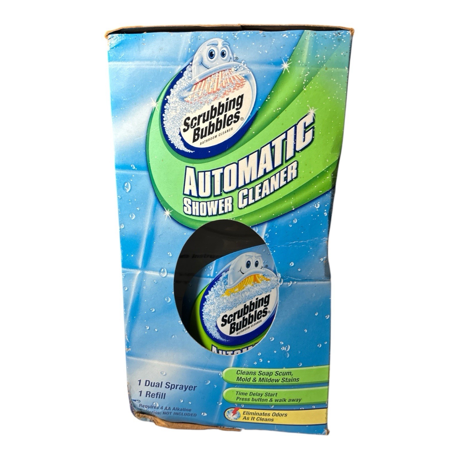 Scrubbing Bubbles Automatic Shower Cleaner Sealed One Button Dual Spray NEW