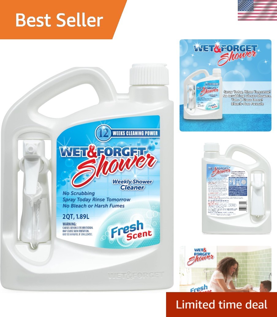 64 Fl Oz Multi-Surface Shower Cleaner with Fresh Scent – No Scrubbing Needed