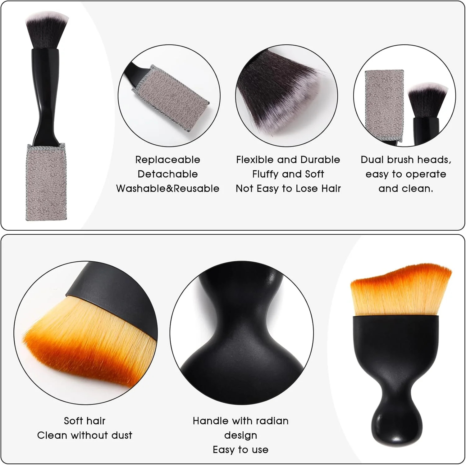 3 PCS Car Interior Detail Dust Brush,Soft Car Interior Detailing Kit Tools,Dash