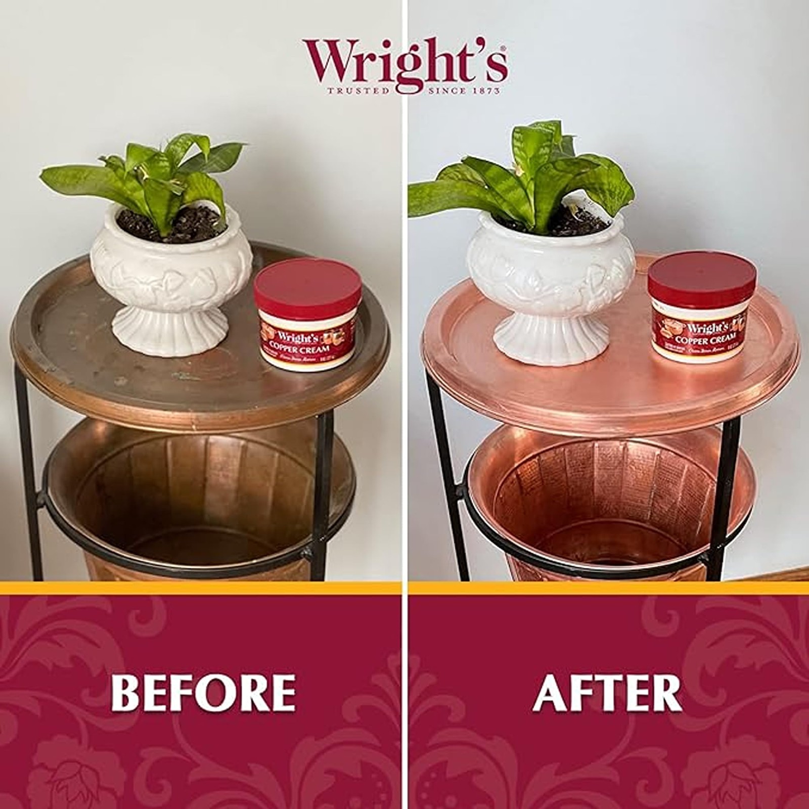 Wright’s Copper, Brass Cream Cleaner – 8 Ounce – 8 (Pack of 1), Multi