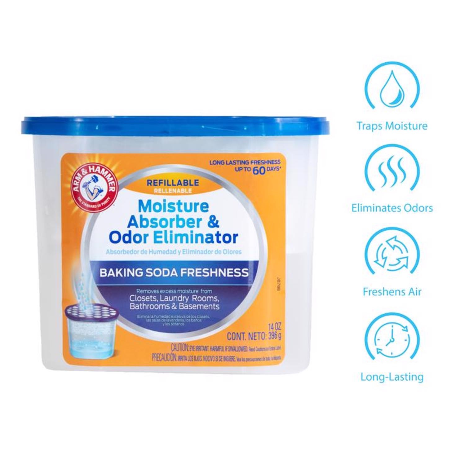 Arm & Hammer No Scent Moisture Absorber And Odor Eliminator 14 Oz. (Pack Of 6)