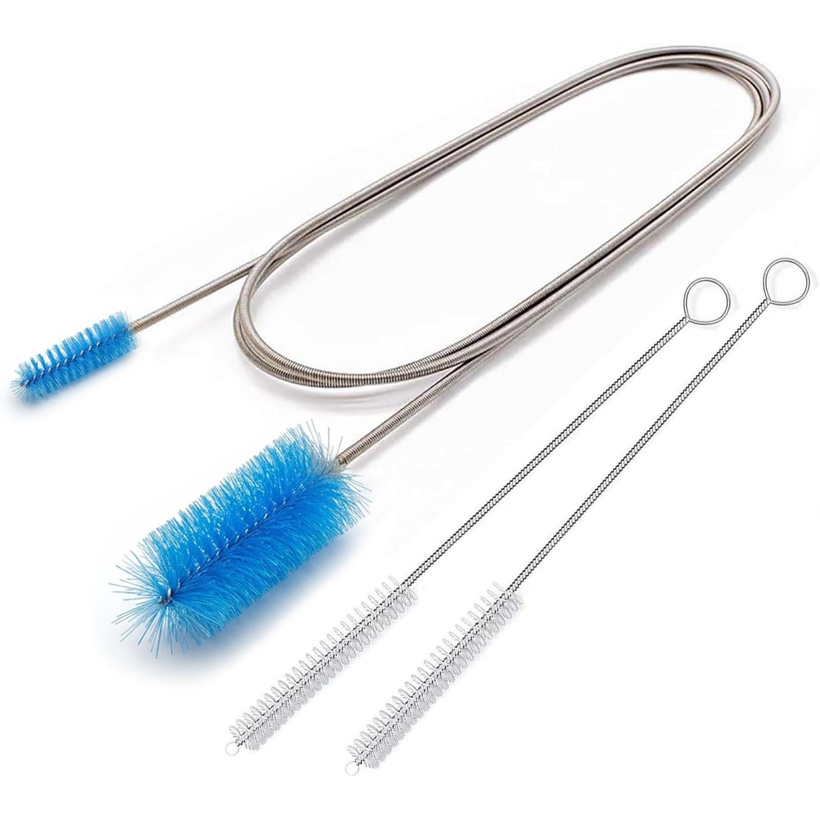 Juego de cepillos flexibles para limpiar desagües y desatascar el cabello.