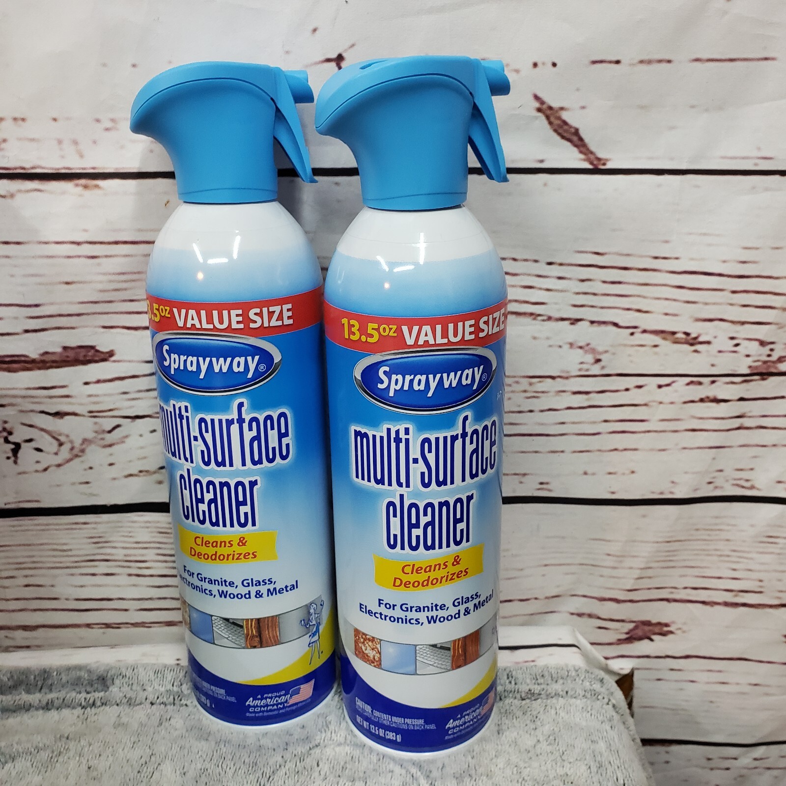 2x SPRAYWAY Multi-Surface GRANITE GLASS WOOD APPLIANCES Cleaner Deodorizer Spray