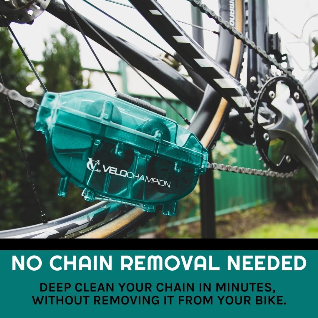 VeloChampion Green Handheld Bike Chain Cleaning Tool | No Chain Removal Neede…