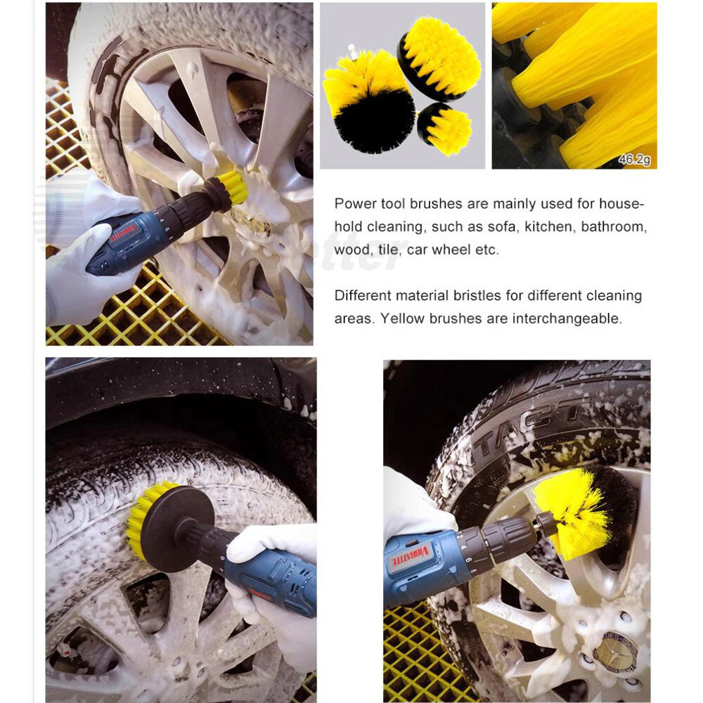 6PCS Drill Brush Set Power Scrubber Attachments Car Carpet Tile Grout Cleaning