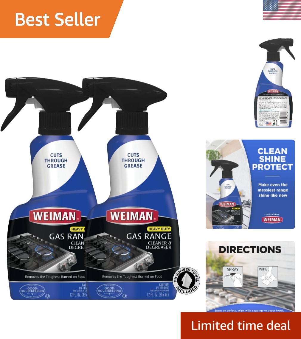 Citrus Scented Heavy-Duty Gas Range Cleaner & Degreaser – 24oz Total Value Pack