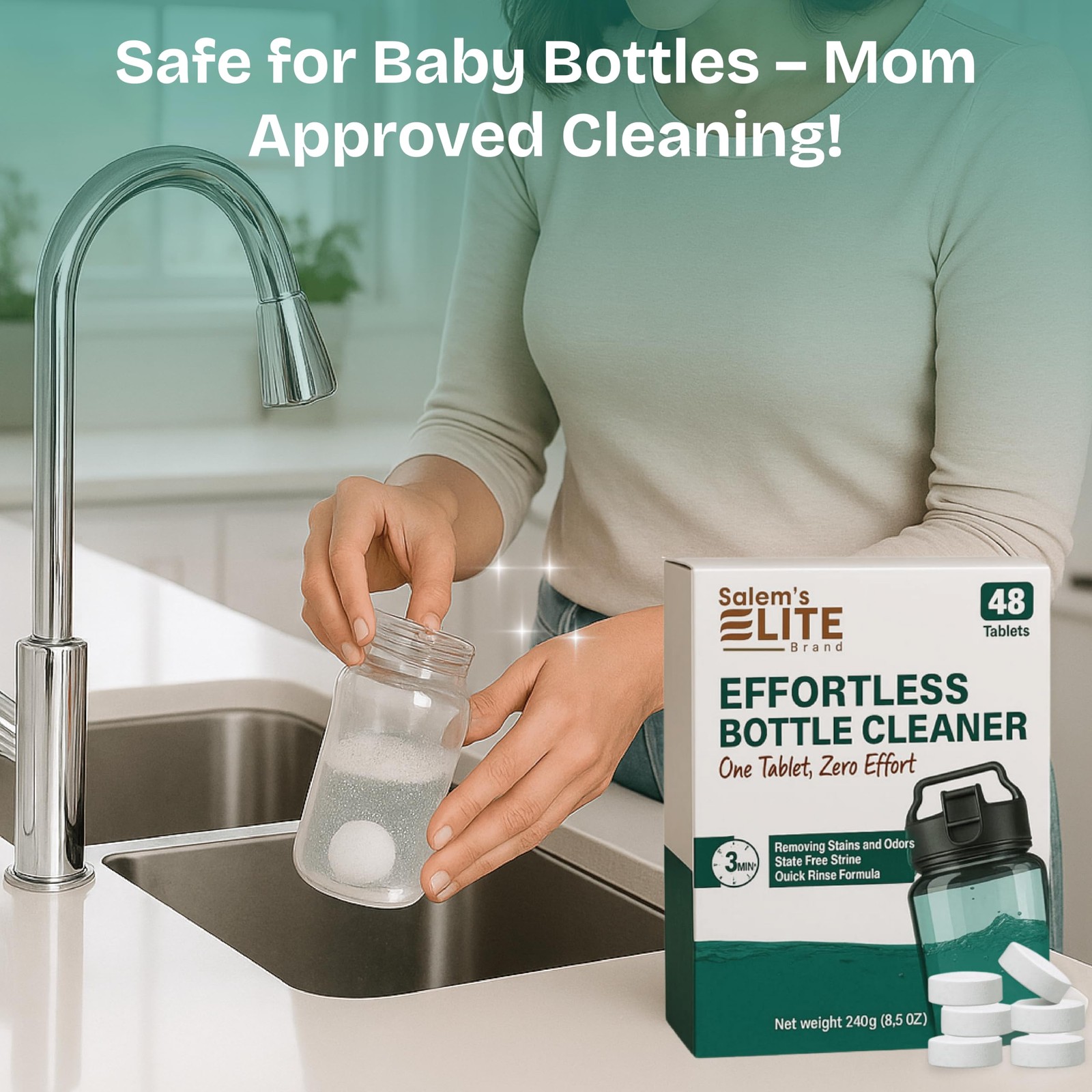 Salem’s Elite 48 Effervescent Water Bottle Cleaning Tablets | Tumbler Cleanin…